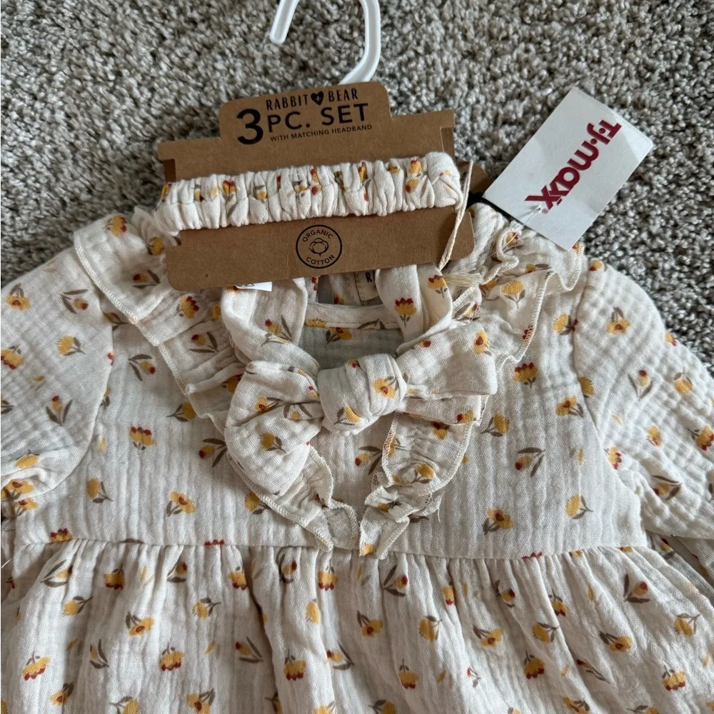 Rabbit + Bear 3-Piece Outfit Set dress and leggings set– Size 12 Months (NWT) - Picture 4 of 8